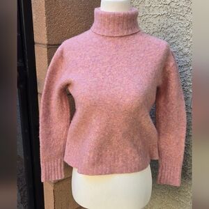 Vineyard Cozy Pink Turtleneck Women's Sweater
